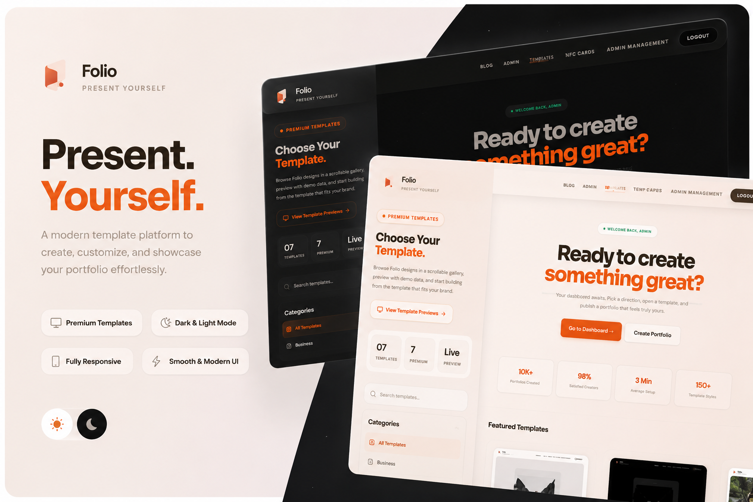 Folio product interface preview — SaaS Creator & NFC Identity